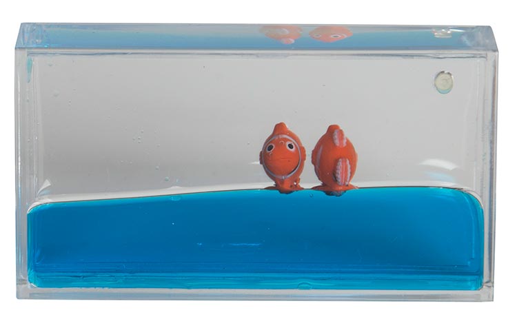 Mini Clownfish Liquid Wave Paperweight 