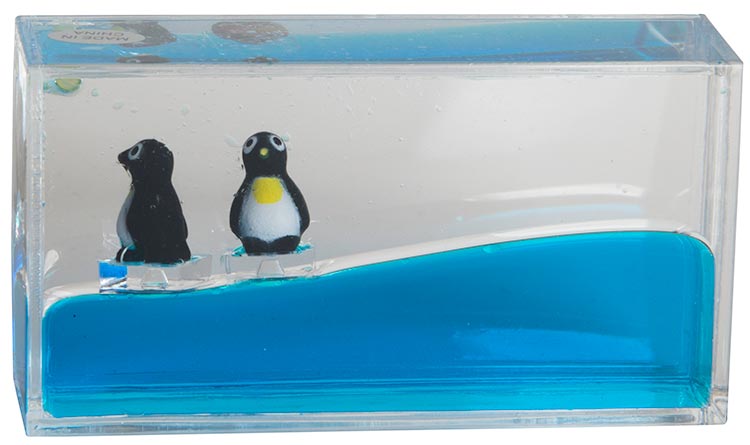 Mini Penguin Liquid Wave Paperweight 