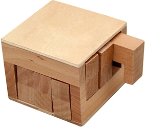 Wooden Sliding Cube Puzzle 