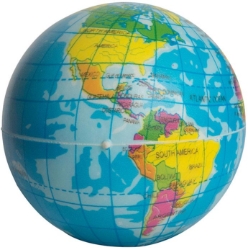 Printed Globe PU Ball 3” 