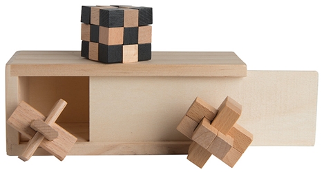 New 3-in-1 Wooden Puzzle Boxed Set 