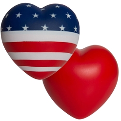 American Flag Heart Squeezies Stress Reliever 