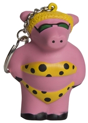 Cool Beach Pig Squeezies Keyring Stress Reliever 