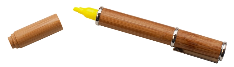 Bamboo Ballpoint Pen w/ Highlighter 